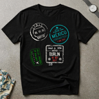 Passport stamps tee