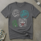 Passport stamps tee